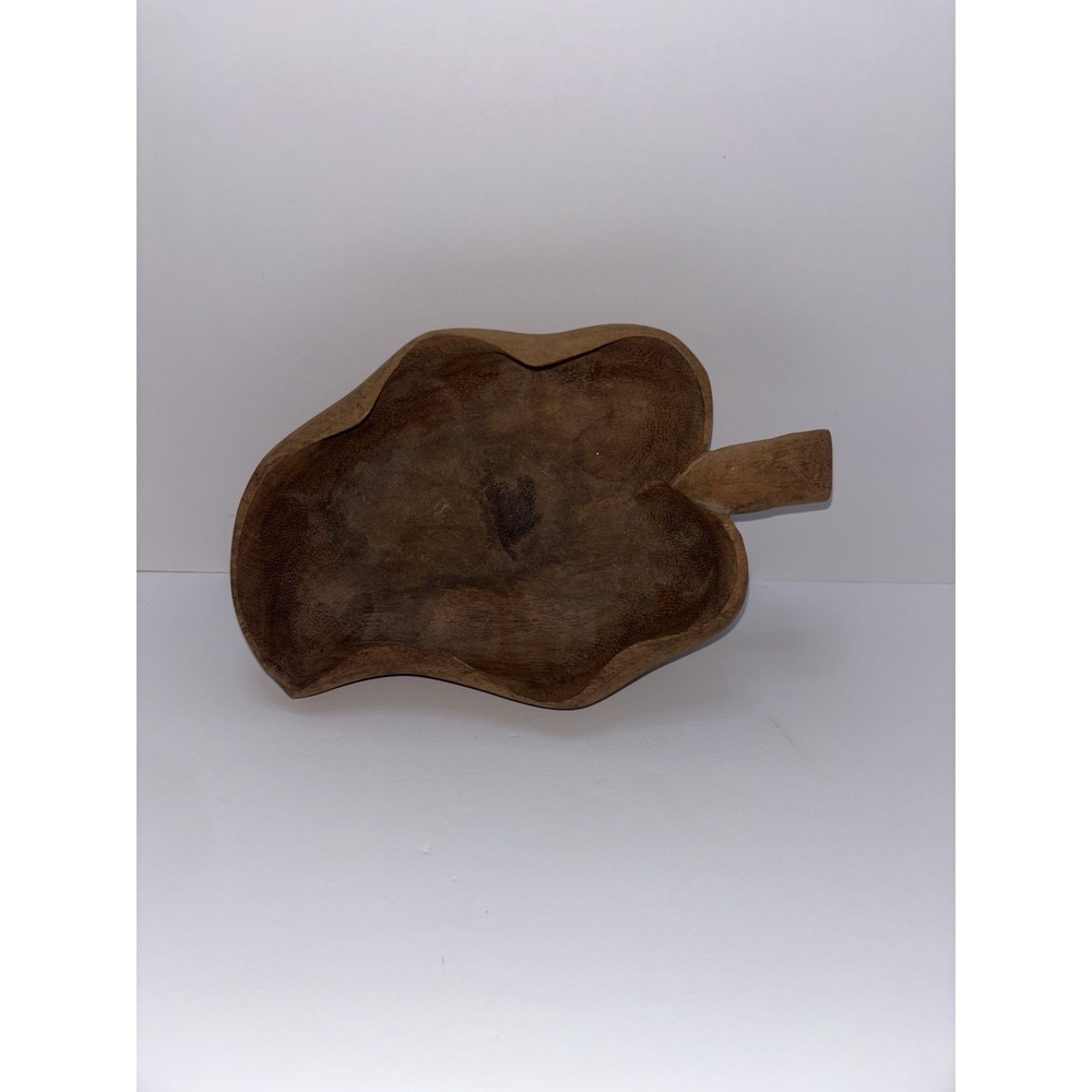 Vintage MCM Monkey Pod Wood Leaf Bowl/Dish Decor